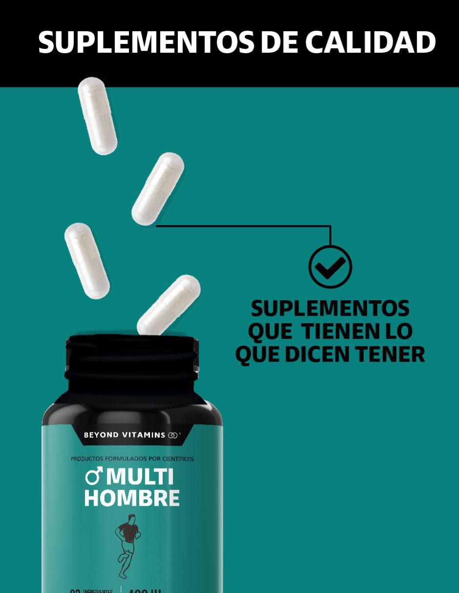 Multivitaminico con vitaminas y minerales para Hombres sabor natural de 150 cápsulas 4