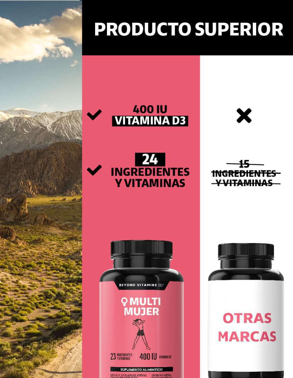 Multivitaminico con vitaminas y minerales para Mujeres sabor natural de 150 cápsulas 3