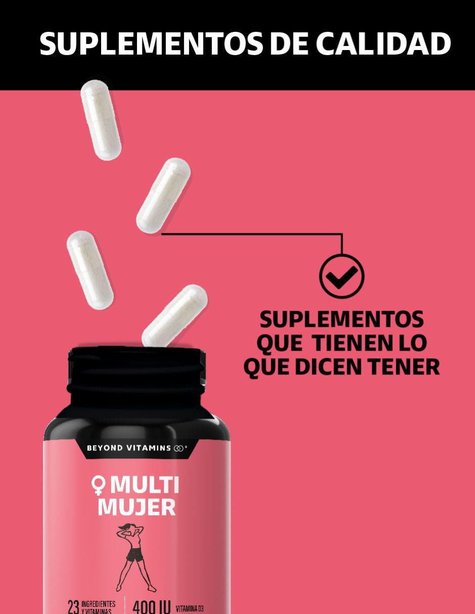 Multivitaminico con vitaminas y minerales para Mujeres sabor natural de 150 cápsulas 4
