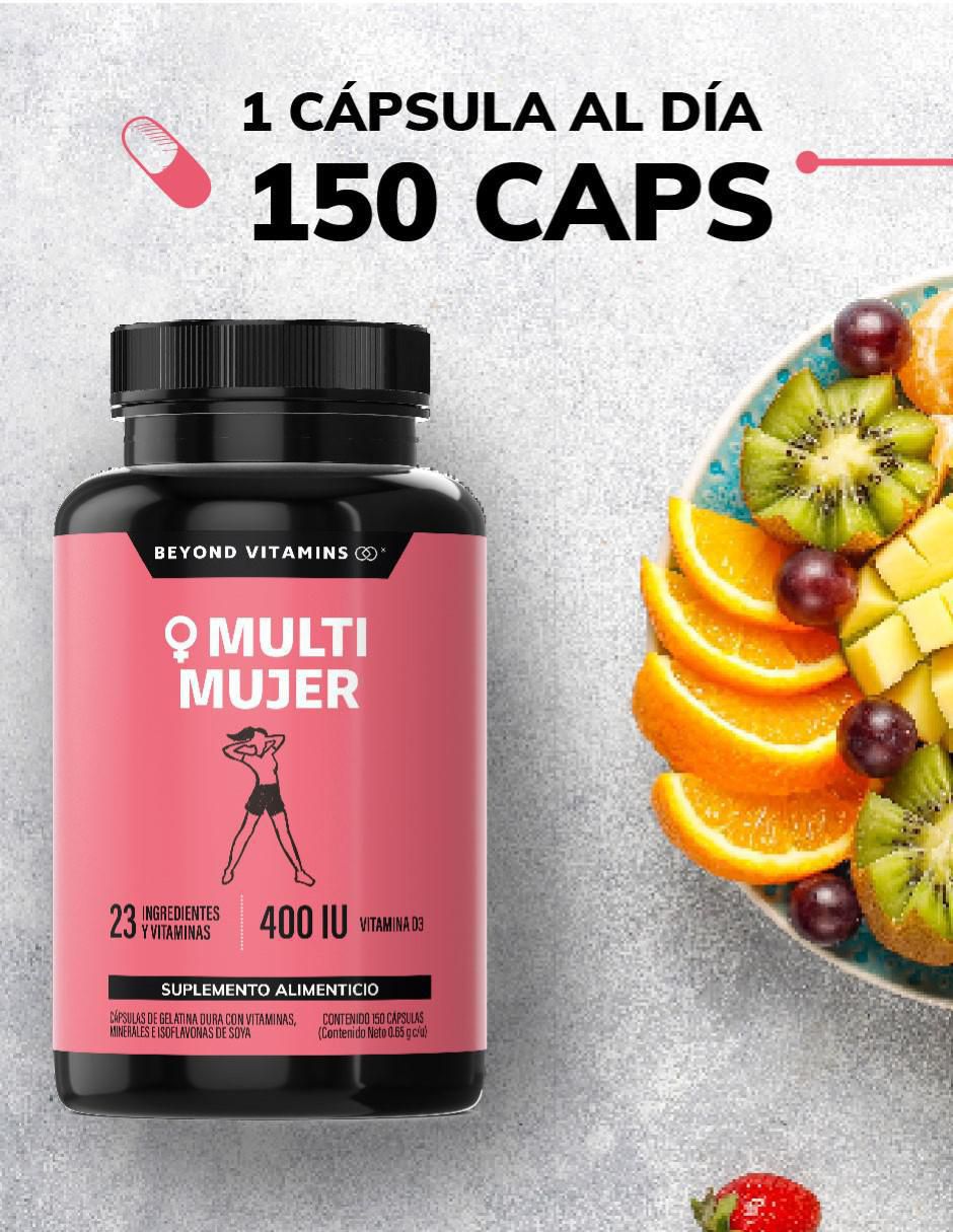 Multivitaminico con vitaminas y minerales para Mujeres sabor natural de 150 cápsulas 8