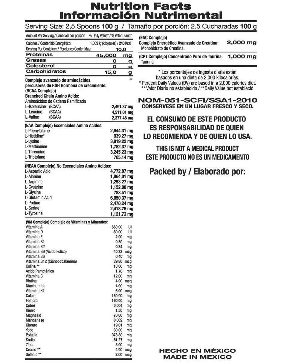 Suplemento alimenticio sabor nuez avellana de 1000 g 4