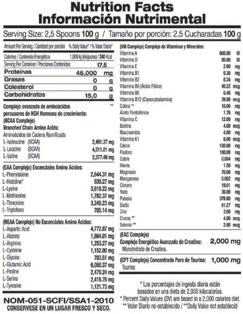Suplemento alimenticio Food & sabor vainilla de 1.75 kg 2