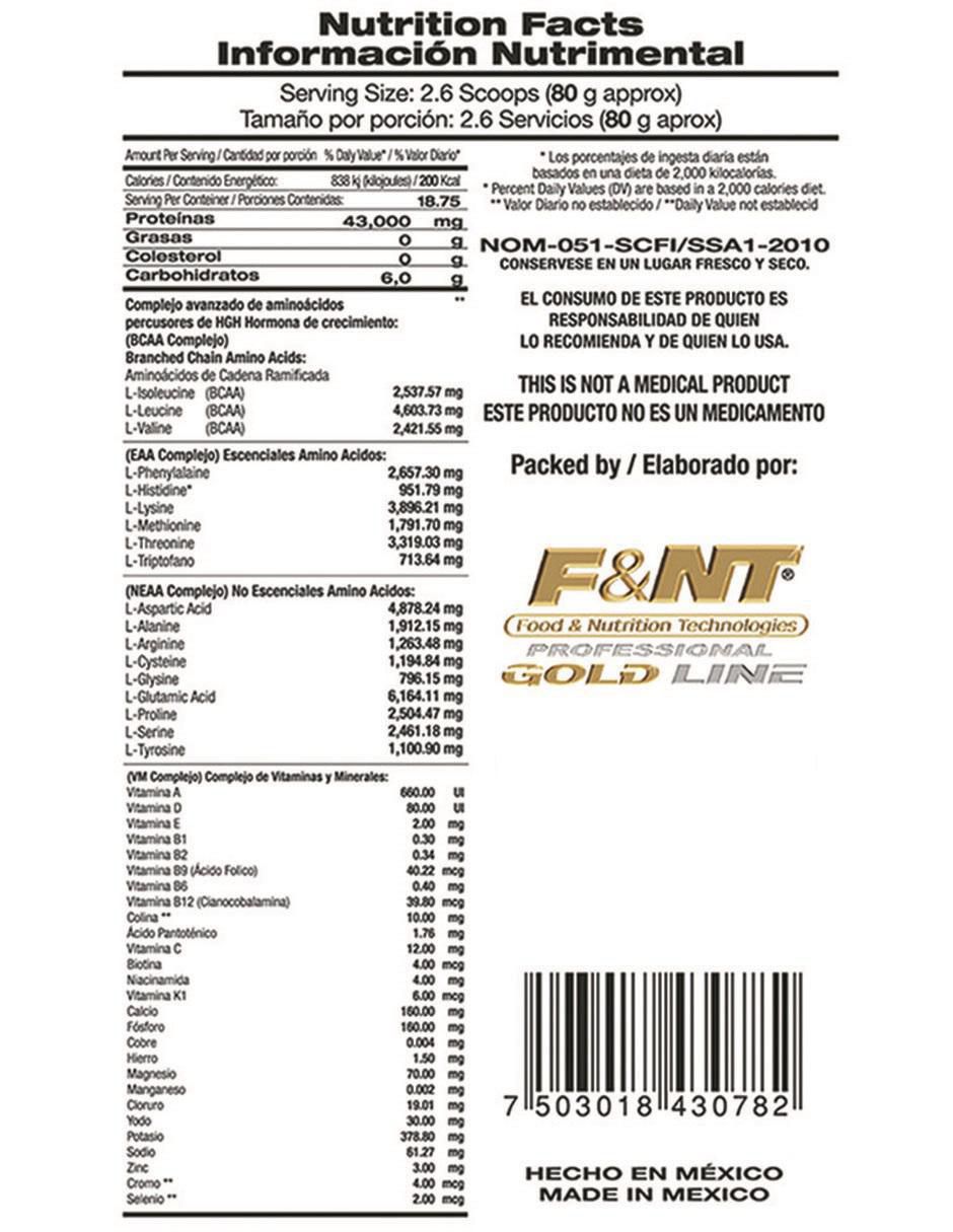 Suplemento alimenticio Food & Nutrition Technologies sabor fresas con crema de 1.5 kg 2