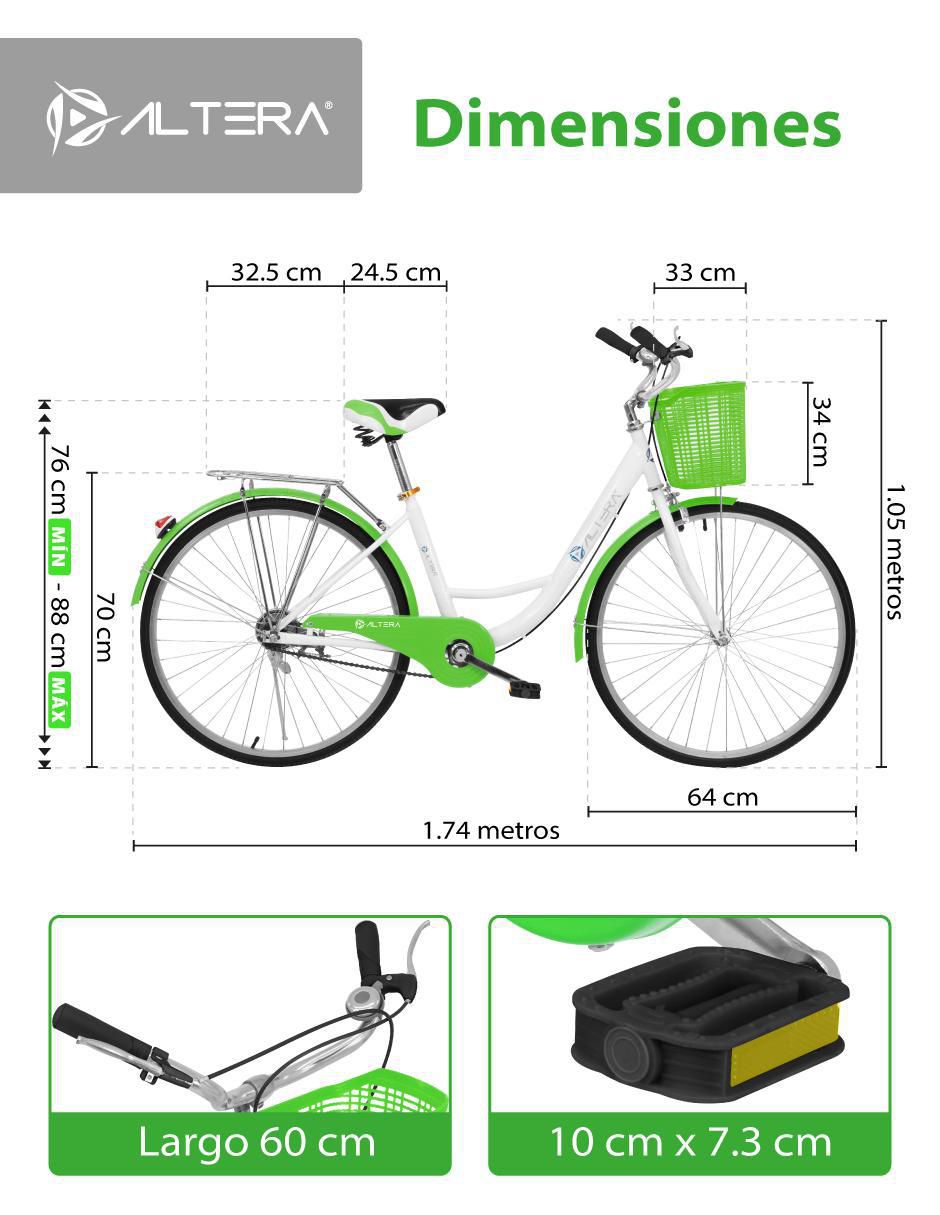 Bicicleta urbana rodada 26 unisex 12