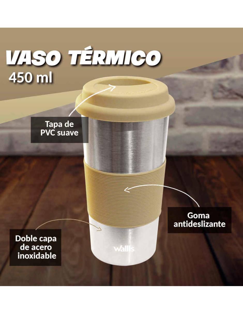 Vaso de acero inoxidable con tapa rosca 450 ml 2