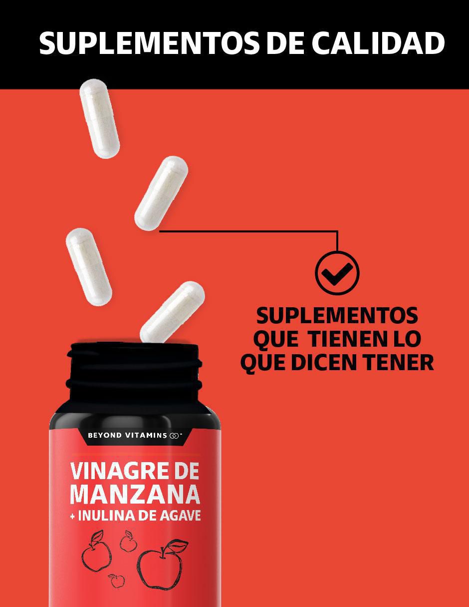 Vinagre de Manzana con Inulina de Agave sabor natural de 150 cápsulas 4