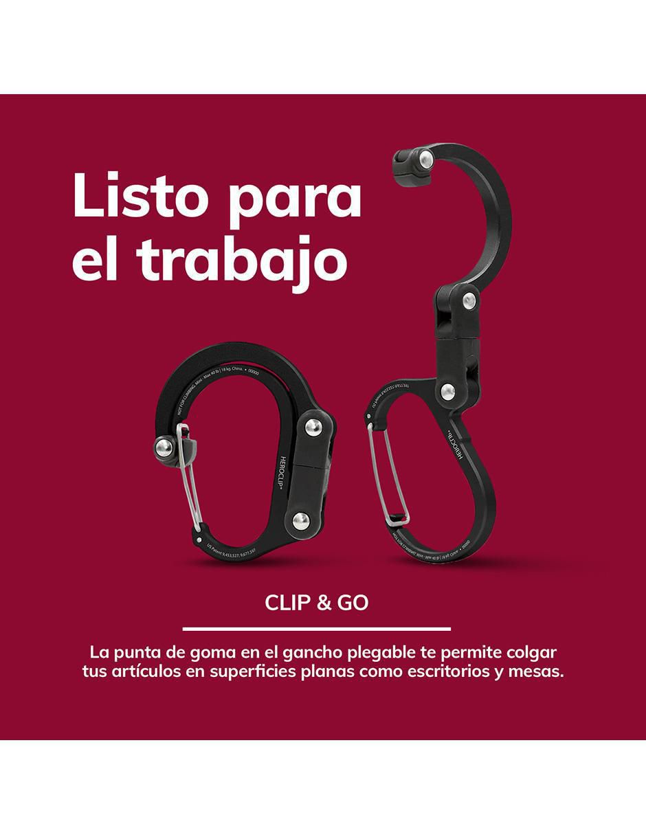 Mosquetones para campismo heroclip mini black 12