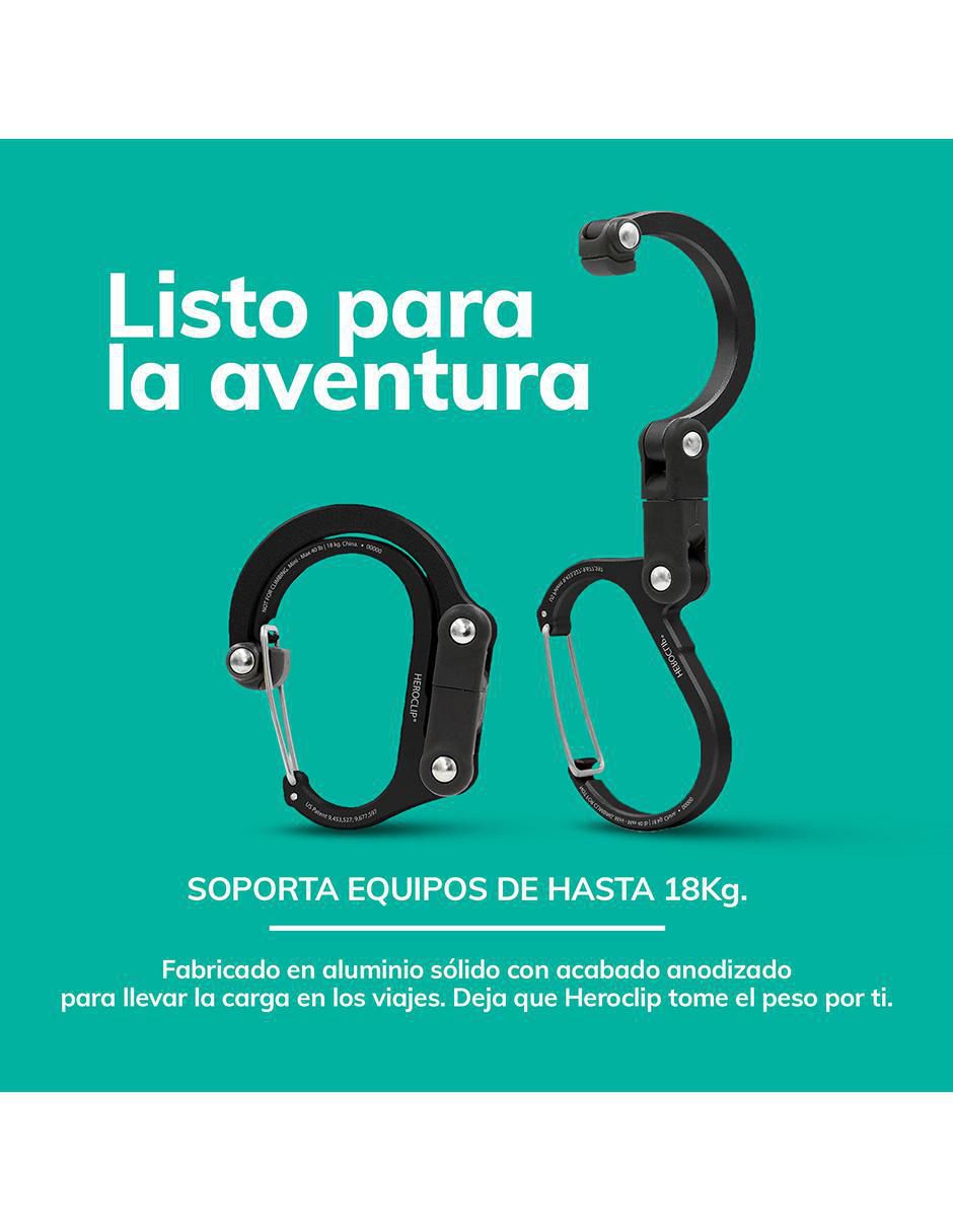 Mosquetones para campismo heroclip mini black 13