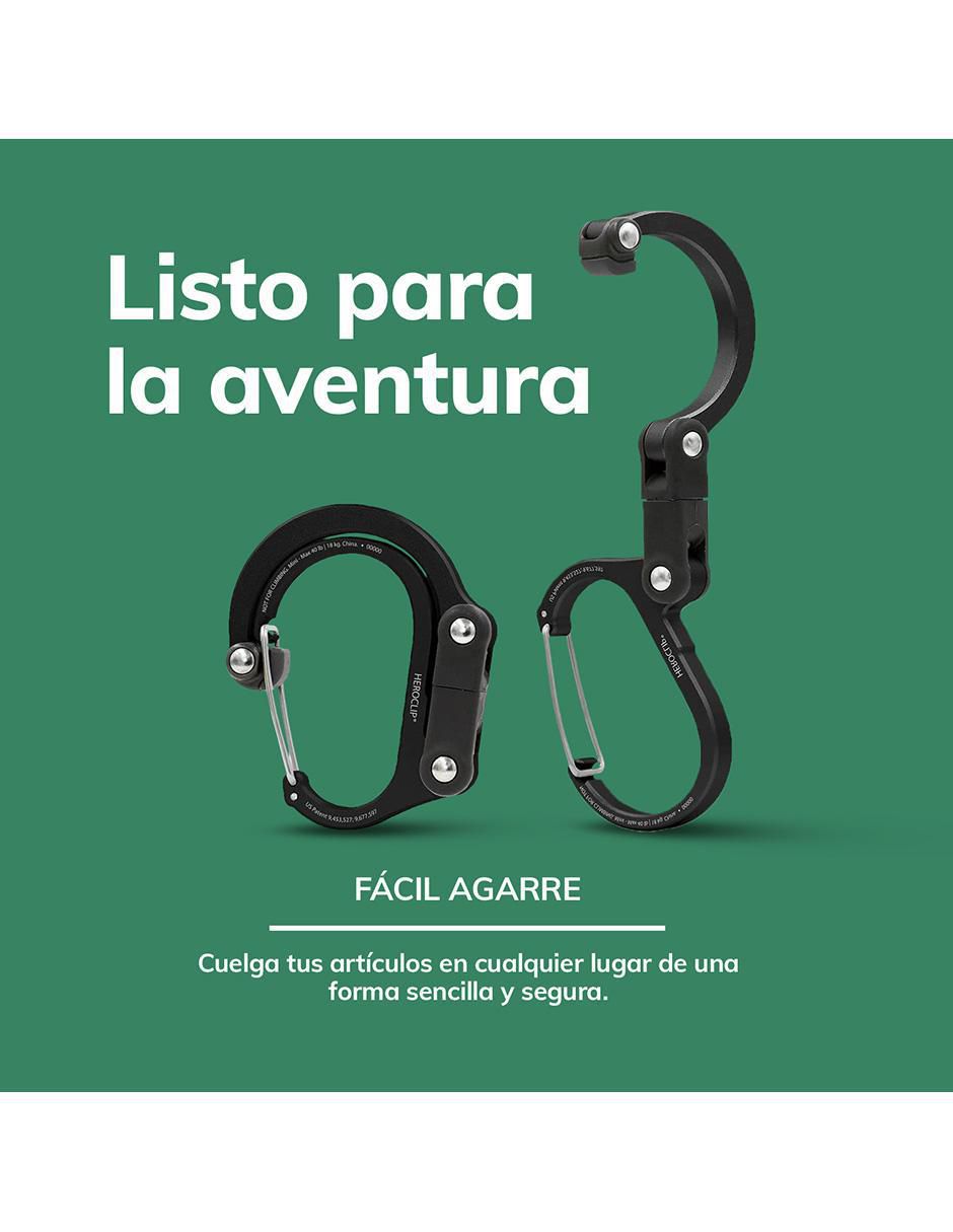 Mosquetones para campismo heroclip mini black 14