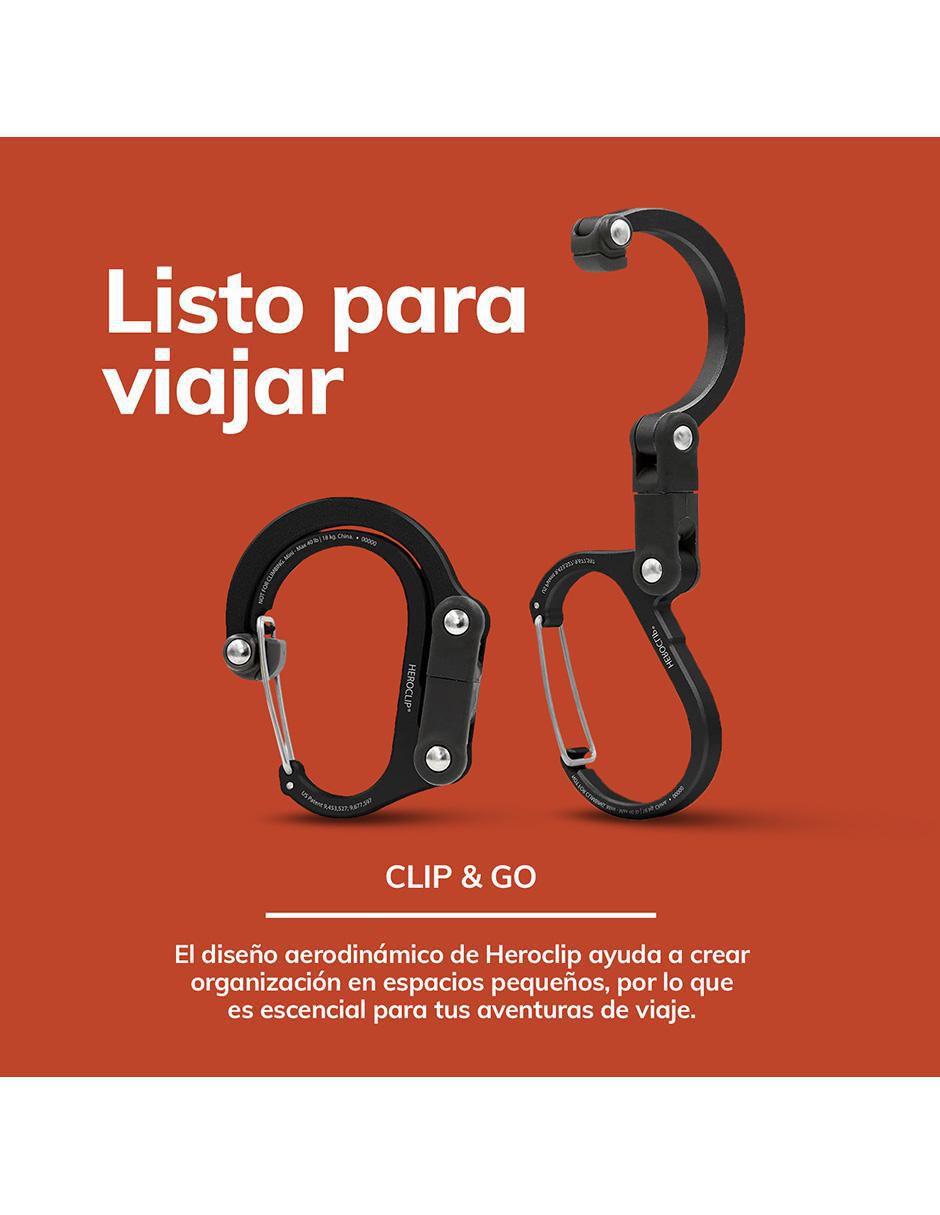 Mosquetones para campismo heroclip mini black 15