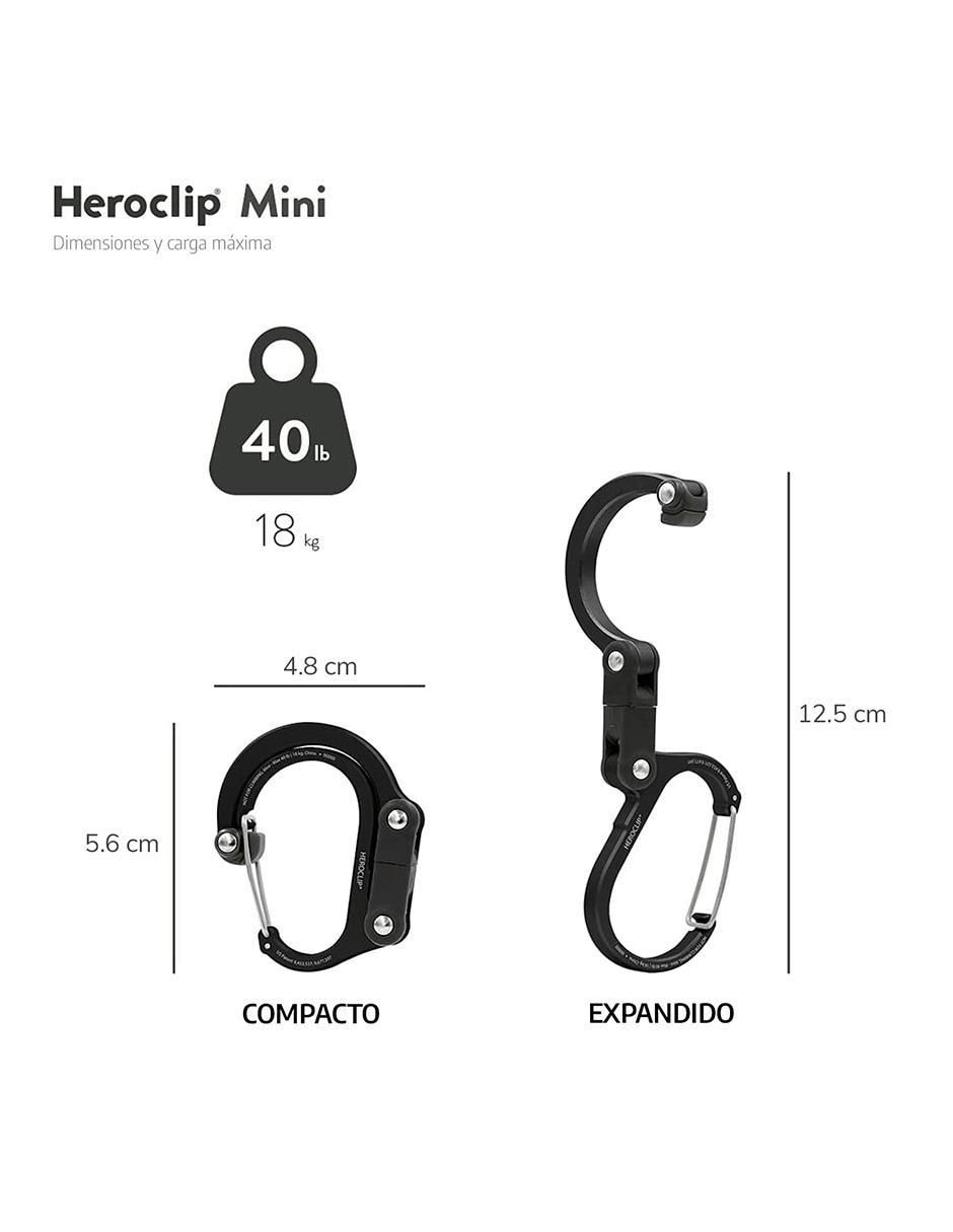 Mosquetones para campismo heroclip mini black