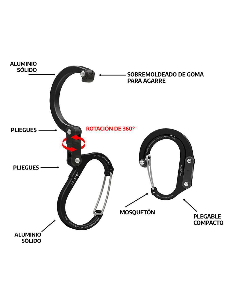 Mosquetones para campismo heroclip mini black 8