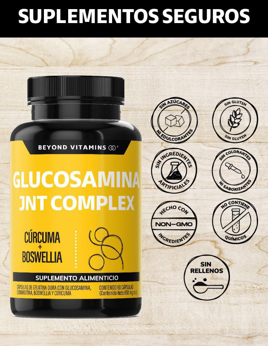 Glucosamina y Cúrcuma Articulaciones sabor natural de 60 cápsulas 3