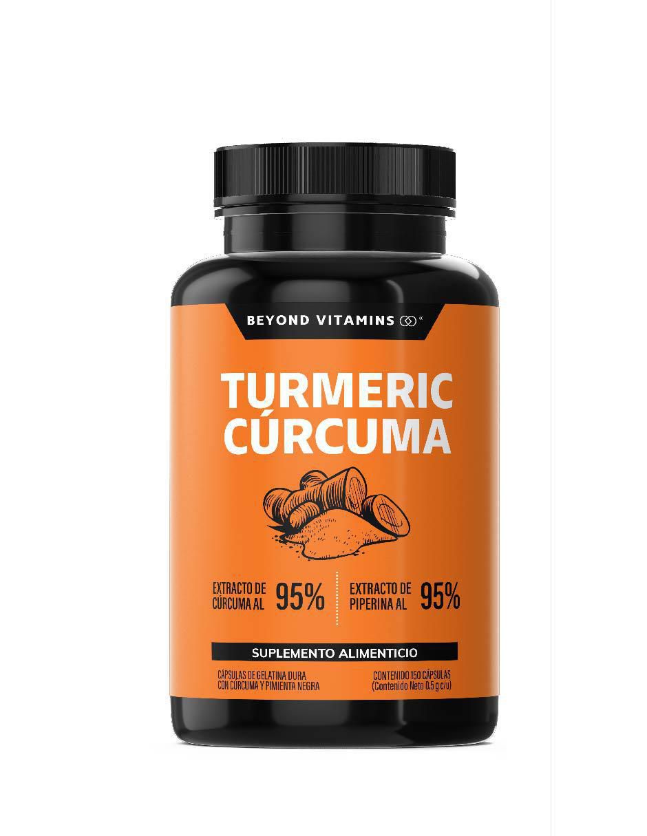 Cúrcuma al 95% y Pimienta negra con turmeric y piperina sabor natural de 150 cápsulas Cúrcuma al 95% y Pimienta negra con turmeric y piperina sabor natural de 150 cápsulas