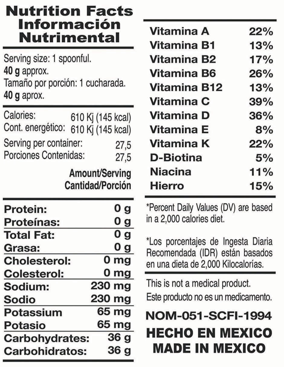 Suplemento alimenticio sabor piña de 1.1 kg 2
