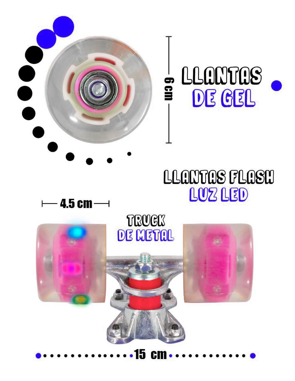 Patineta manual con luz 6