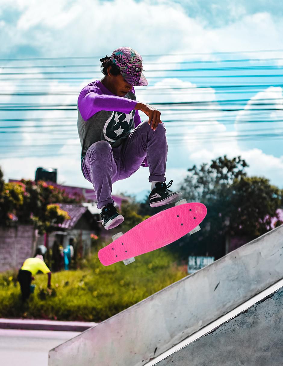 Patineta manual con luz 5
