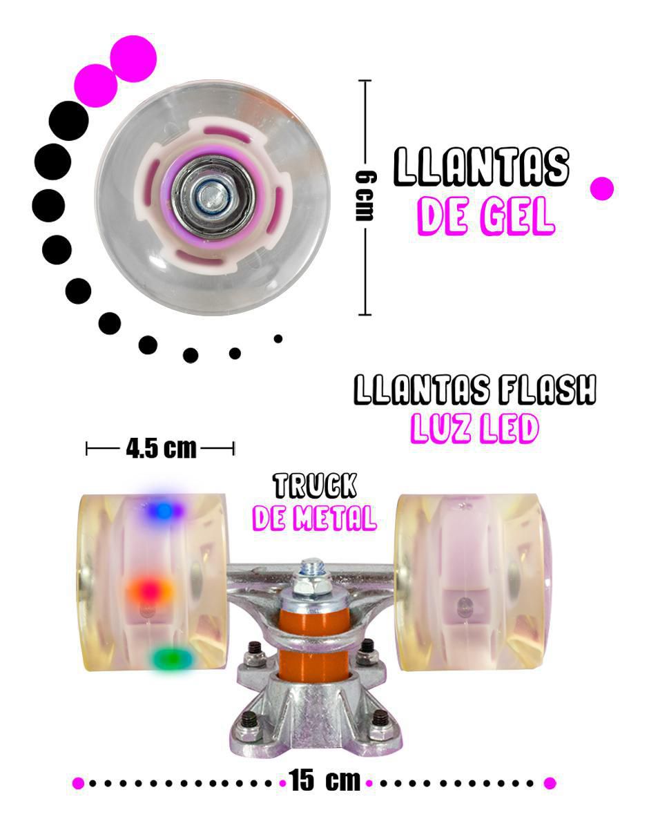 Patineta manual con luz 6