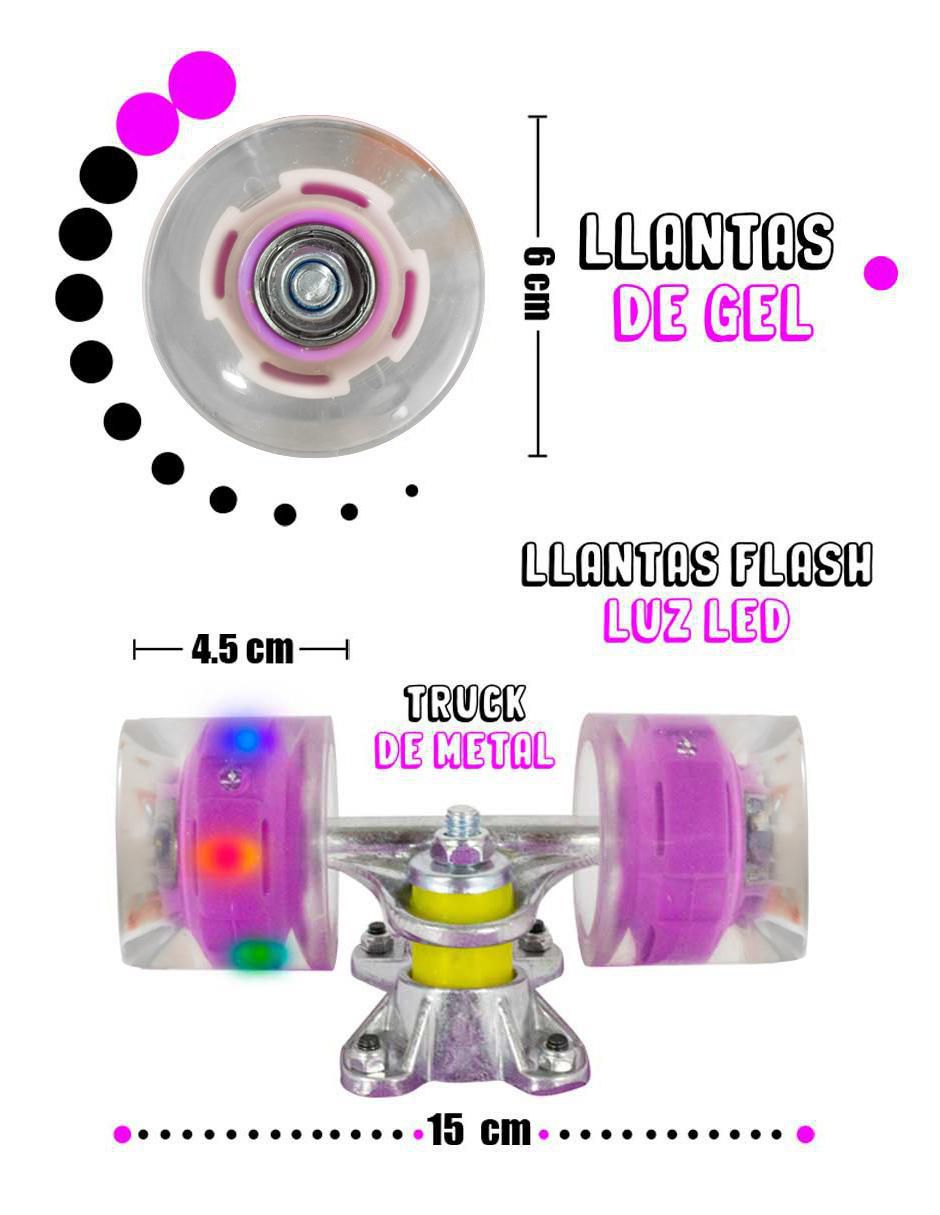 Patineta manual con luz 6