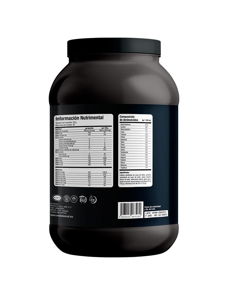 Bebida en polvo suero de leche wp60 de chocolate Nutrición 800 g 3