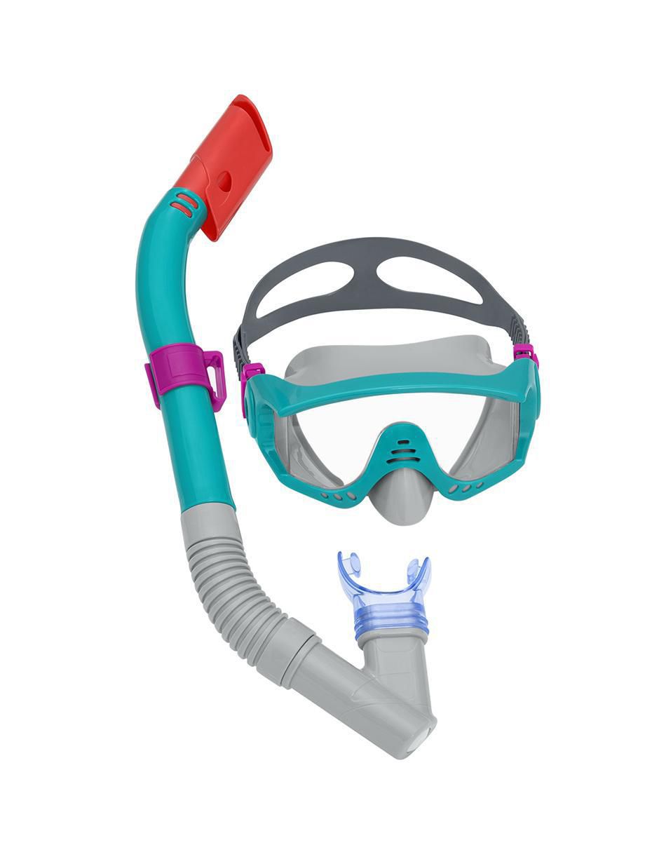 Tubo y gafas de snorkel para buceo