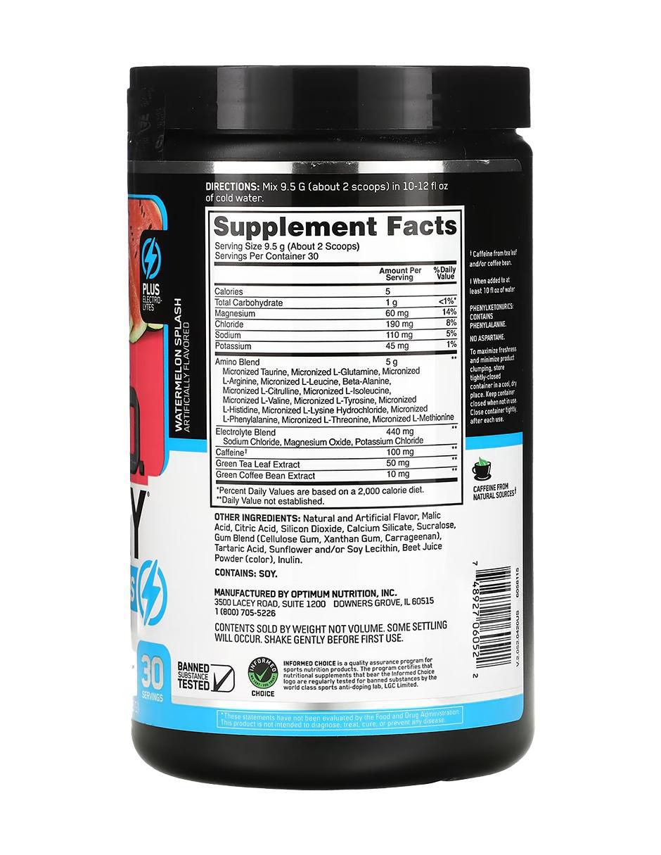 Amino Energy + Electrolytes con vitamina d 23 y minerales sabor sandia de 285 g 2