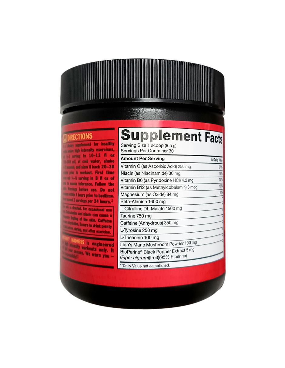 Madness con vitamina d 23 y minerales sabor frambuesa azul de 285 g 2