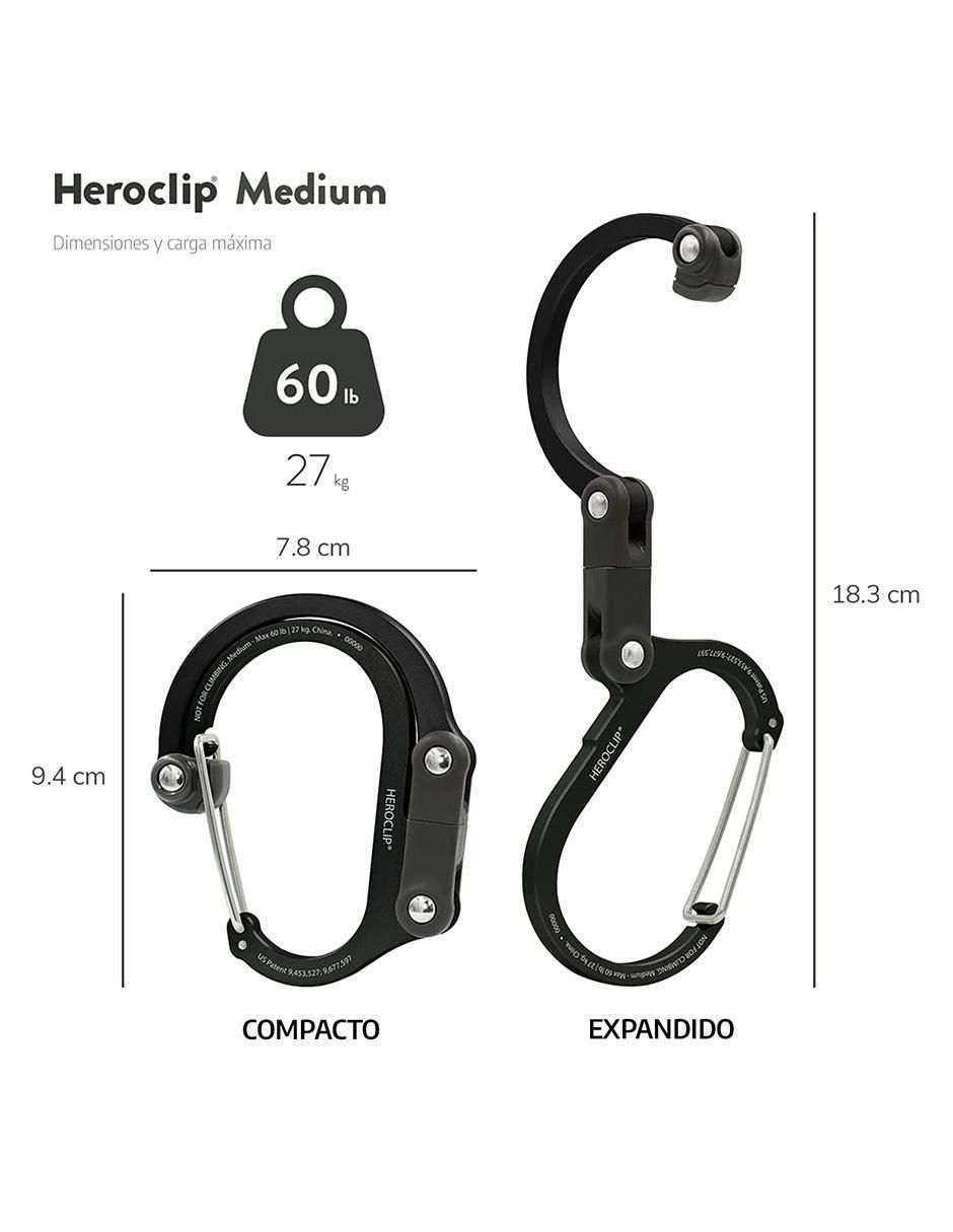 Mosqueton para campismo Heroclip Medium Black 7