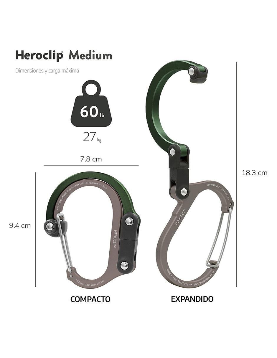Mosqueton para campismo Heroclip Medium Green 7