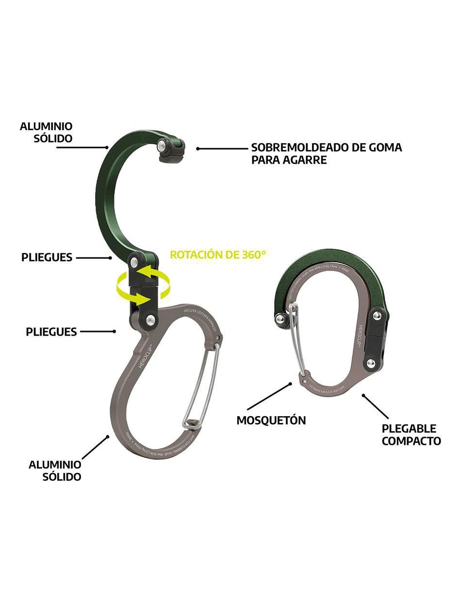 Mosqueton para campismo Heroclip Medium Green 3