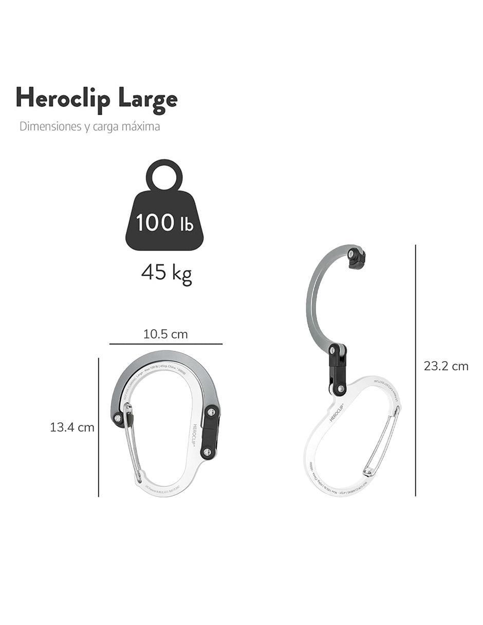 Mosqueton para campismo Heroclip Large Silver 9