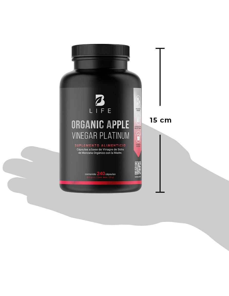 Organic Apple Vinegar Platinum con vinagre de manzana e inulina de agave de 240 cápsulas 4