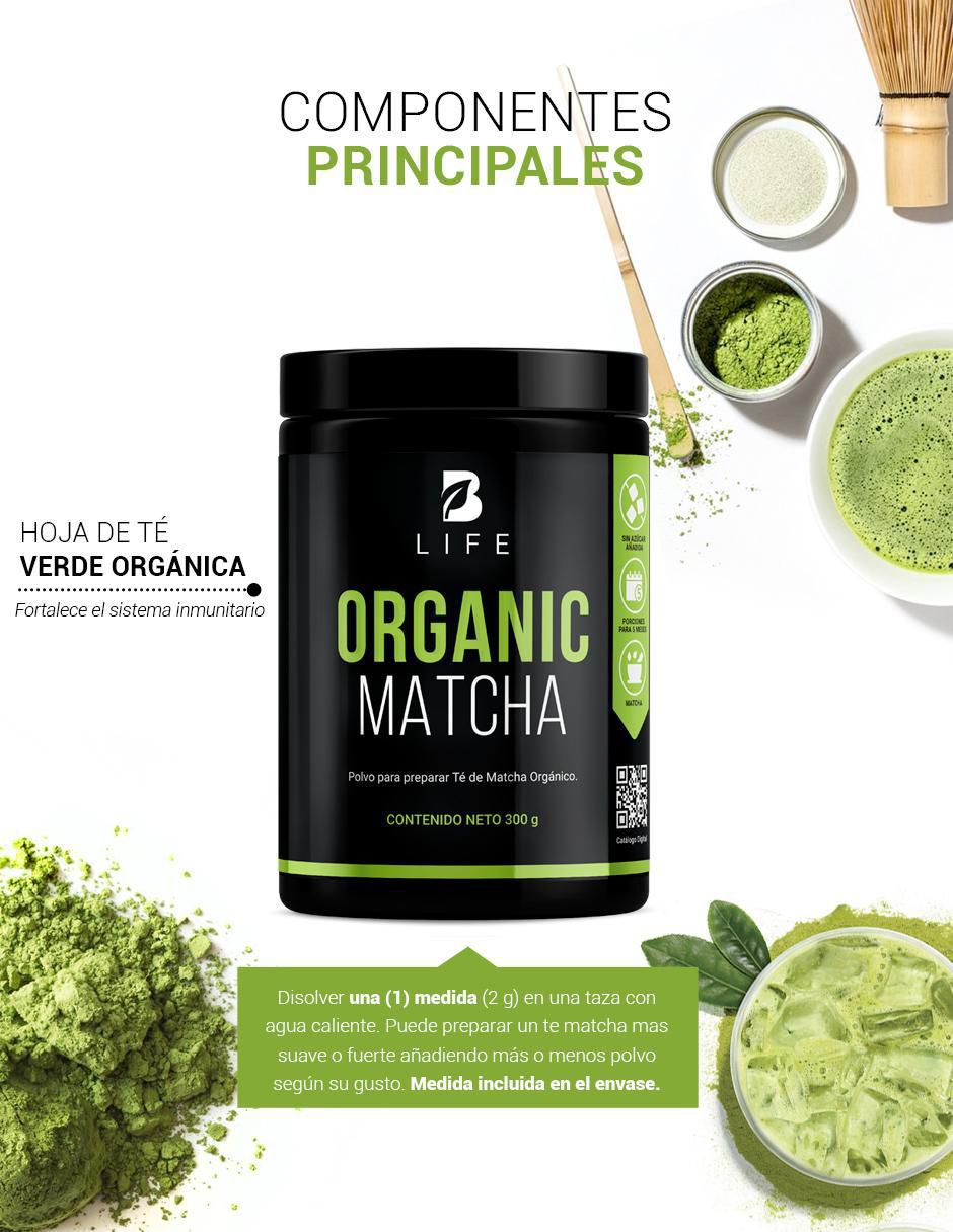 Organic Matcha con hoja de té verde orgánica sabor matcha de 300 g 3