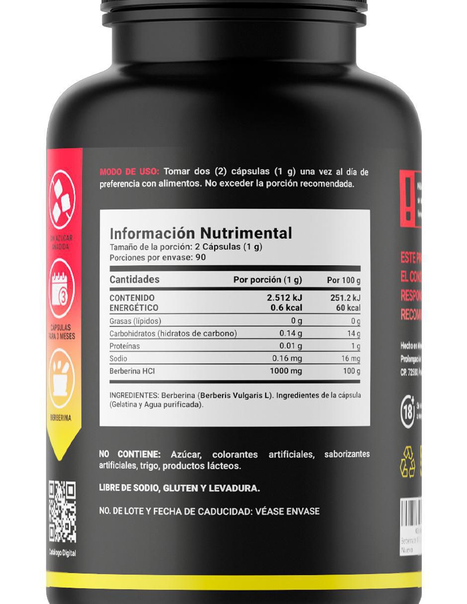 Pure Berberine con berberina de 180 cápsulas 2