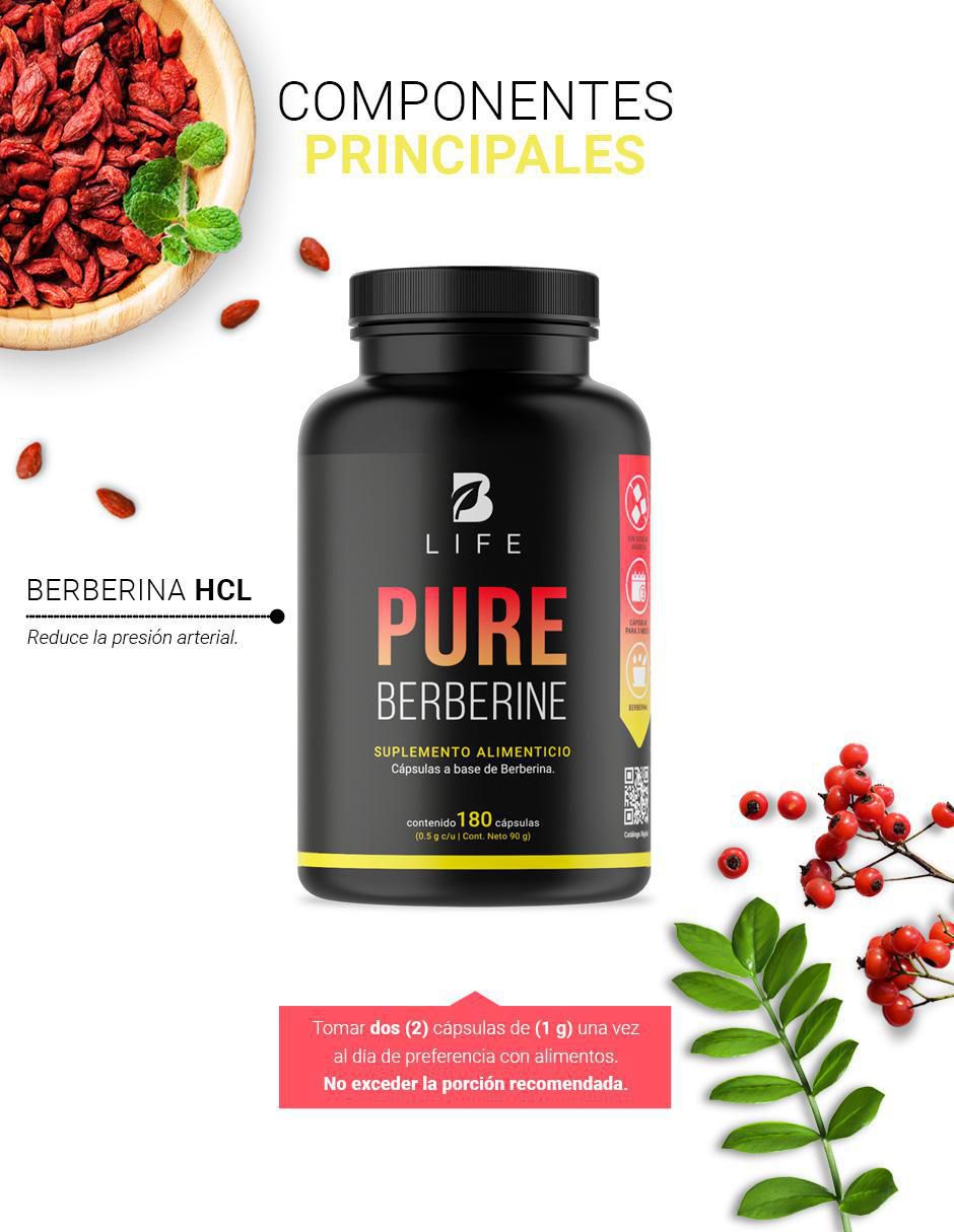 Pure Berberine con berberina de 180 cápsulas 3