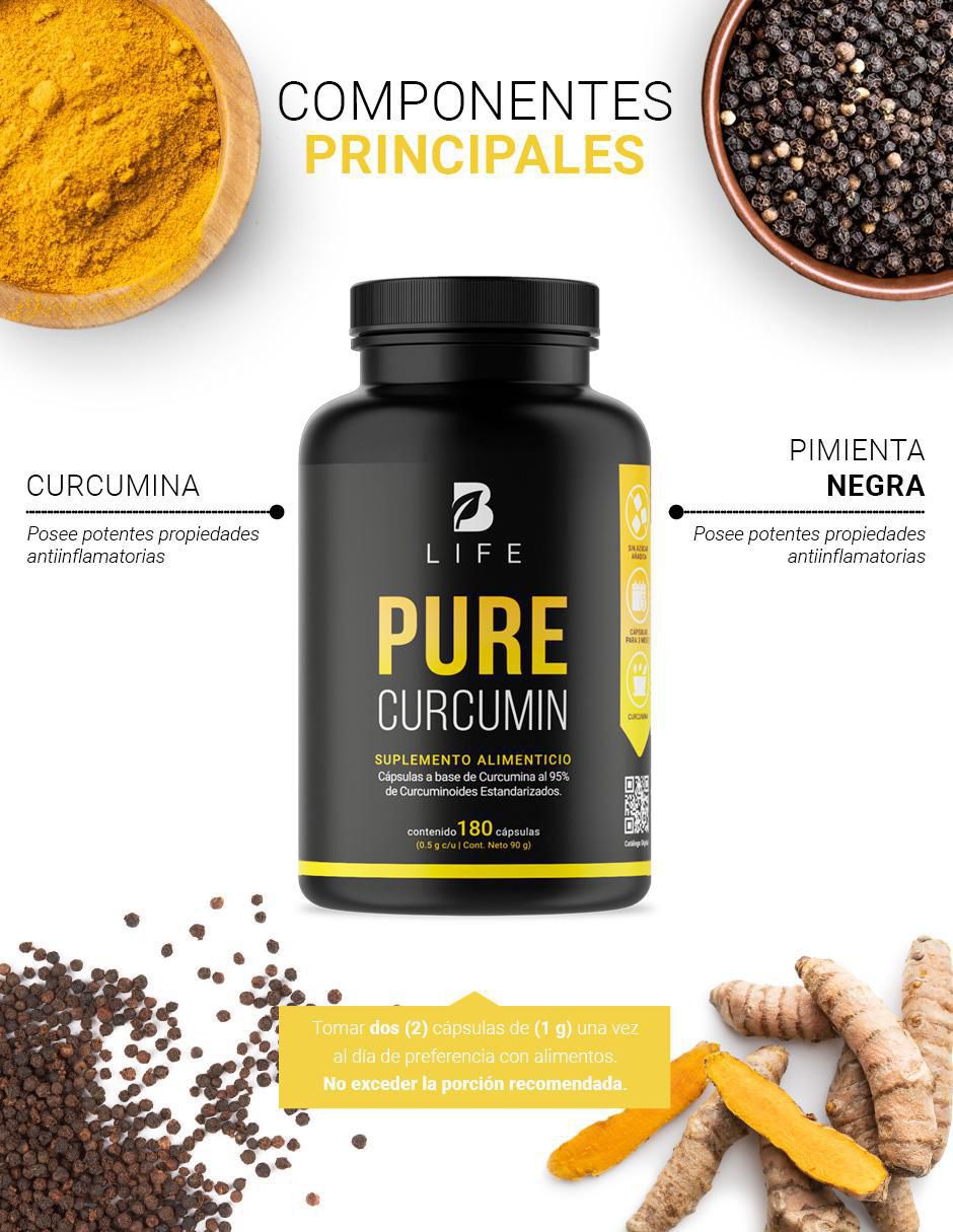 Pure Curcumin con curcumina al 95% de curcuminoides de 180 cápsulas 3