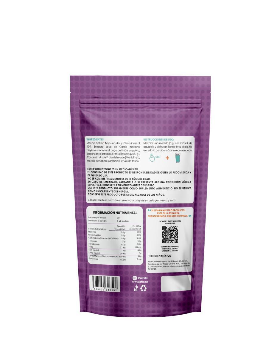 SLM Inositol con myo inositol sabor limón de 150 g 2