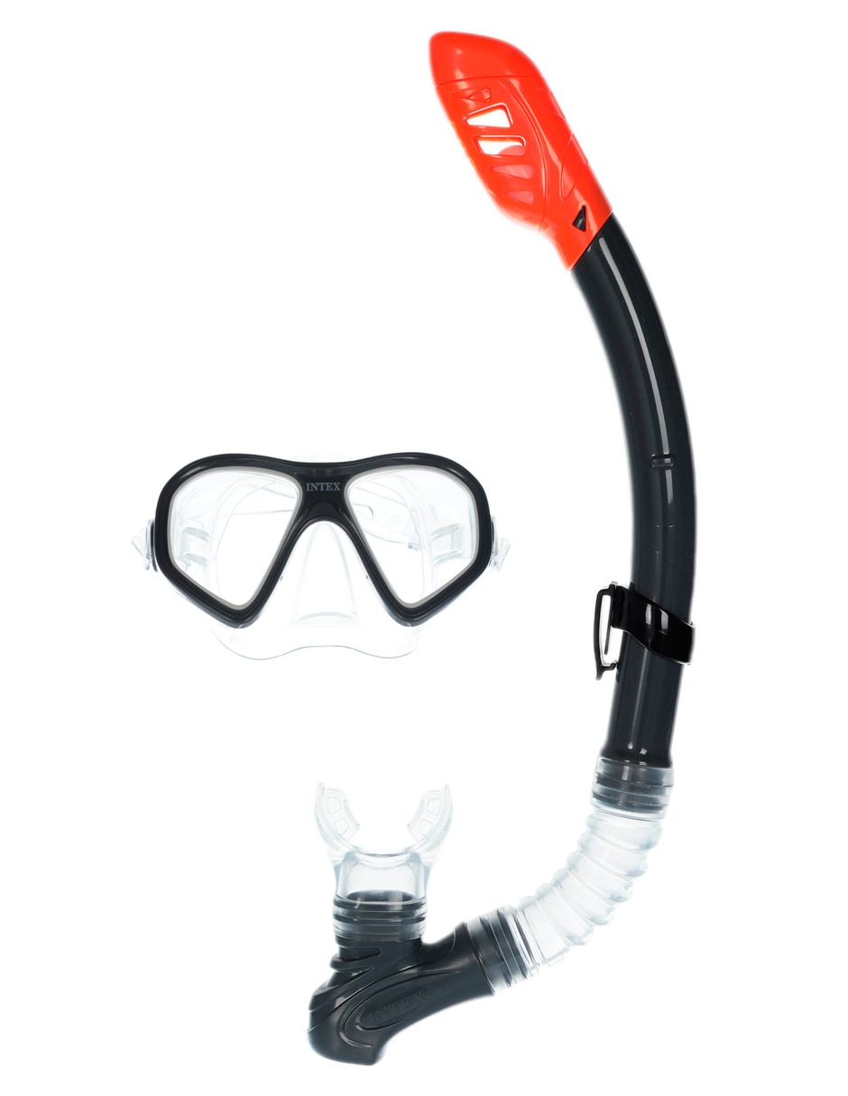 Tubo y gafas de snorkel para buceo