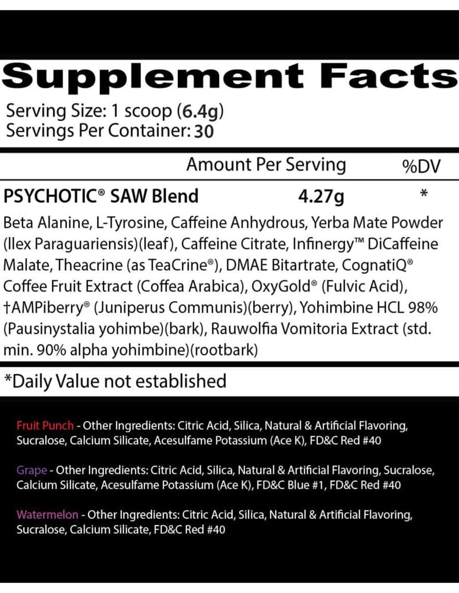 Psychotic SAW sabor ponche de frutas de 187 g 2