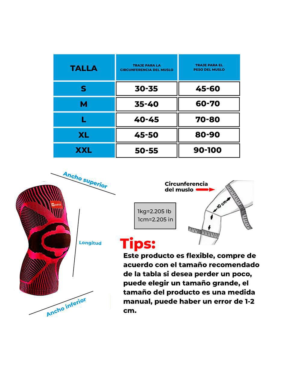 "rodillera" maxfit "de" mezcla de materiales