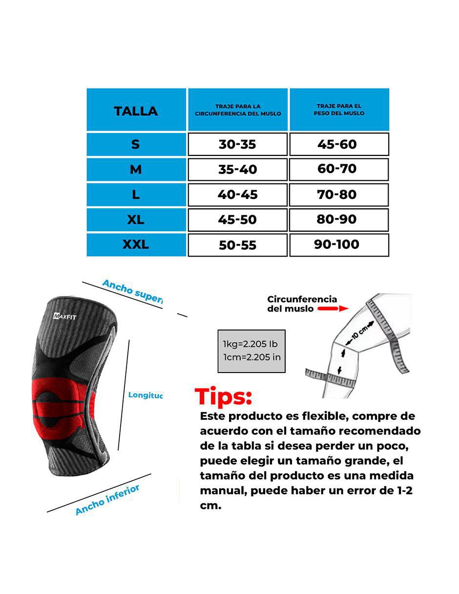 "rodillera" maxfit "de" poliéster