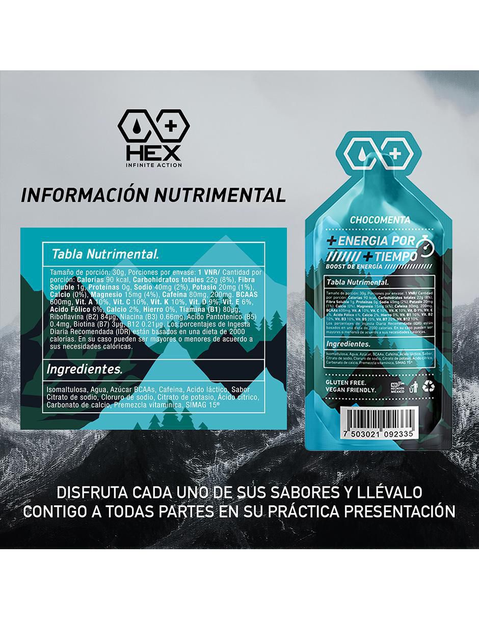 Energy Gel con Cafeina con aminoácidos, complejo b y sodio sabor menta con chocolate 7