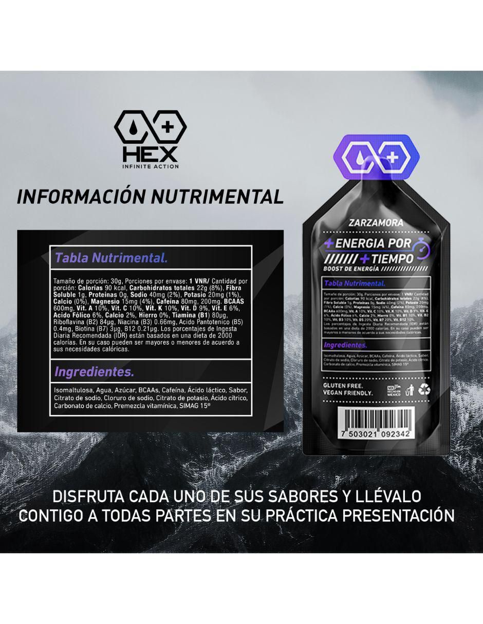 Energy Gel con Cafeina con aminoácidos, complejo b y sodio sabor zarzamora 6