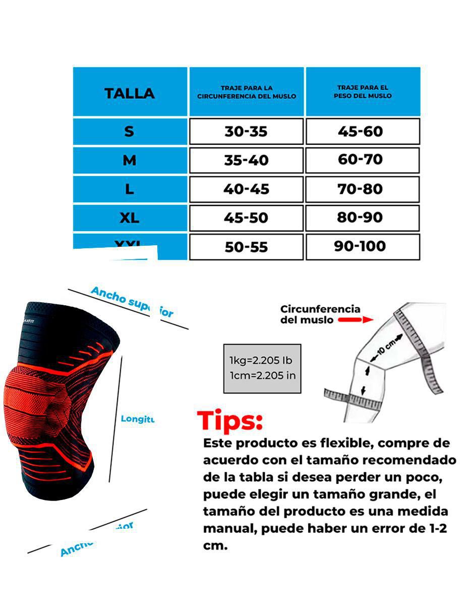 "rodillera" maxfit "de" poliéster