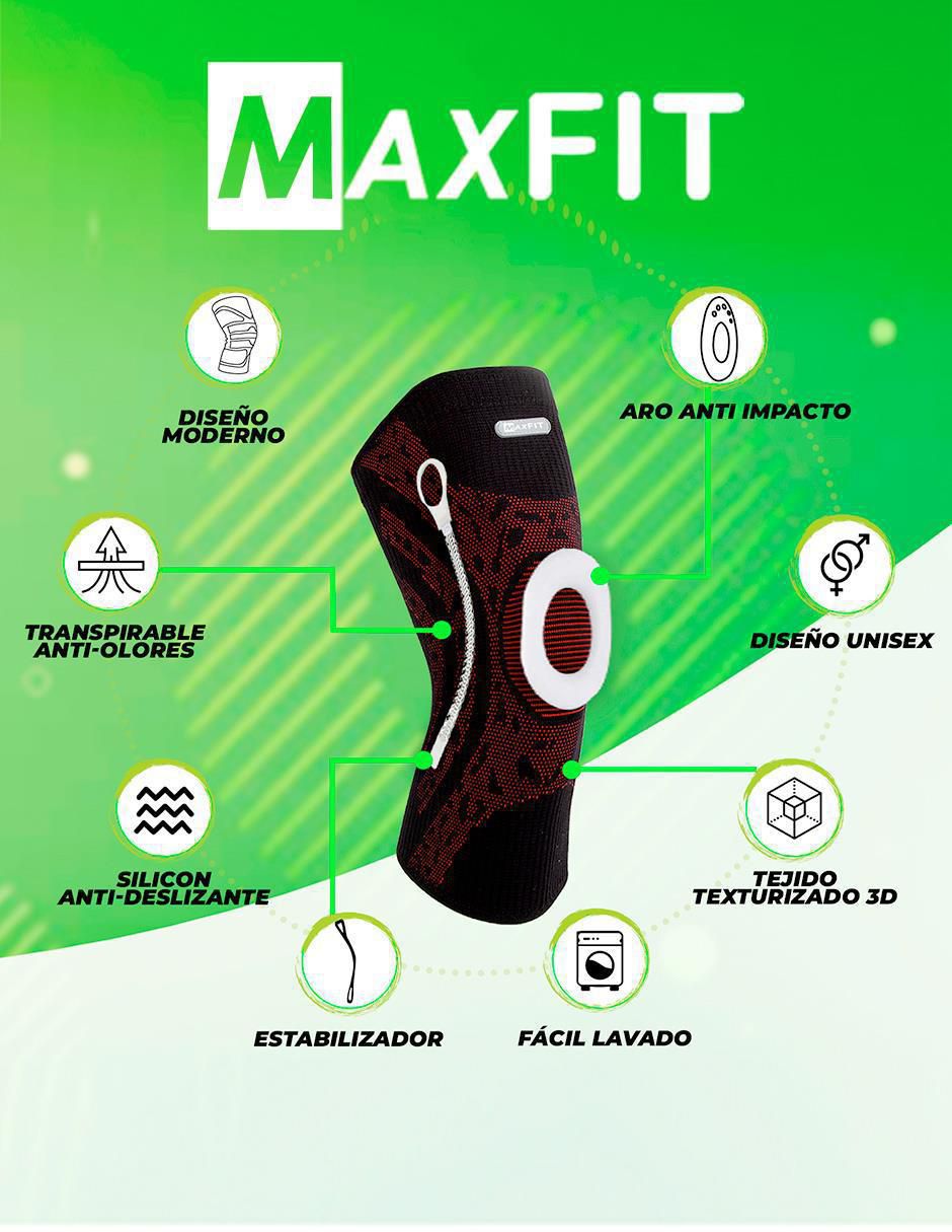 "rodillera" maxfit "de" poliéster