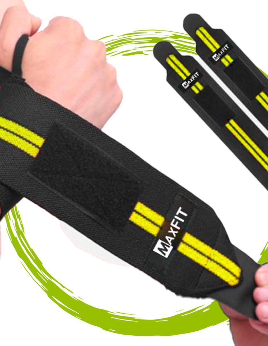 "muñequera deportiva" maxfit par de muñequera maxfit venda hw002