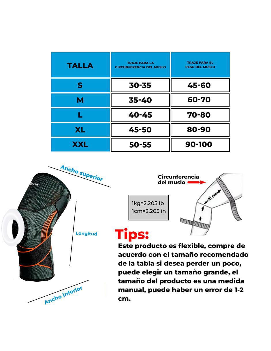 "rodillera" maxfit "de" mezcla de materiales