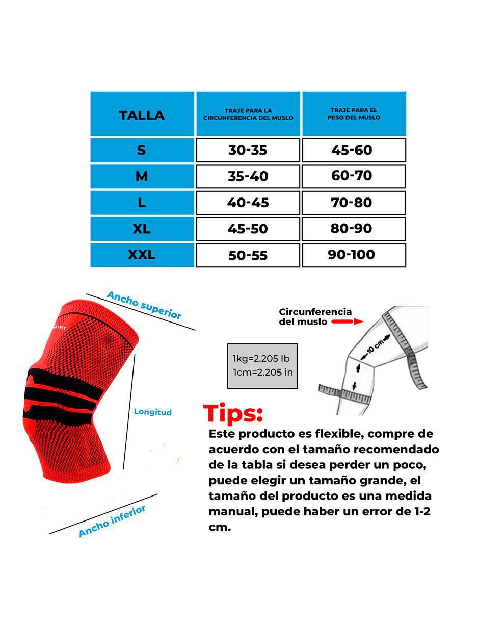 "rodillera" maxfit "de" mezcla de materiales
