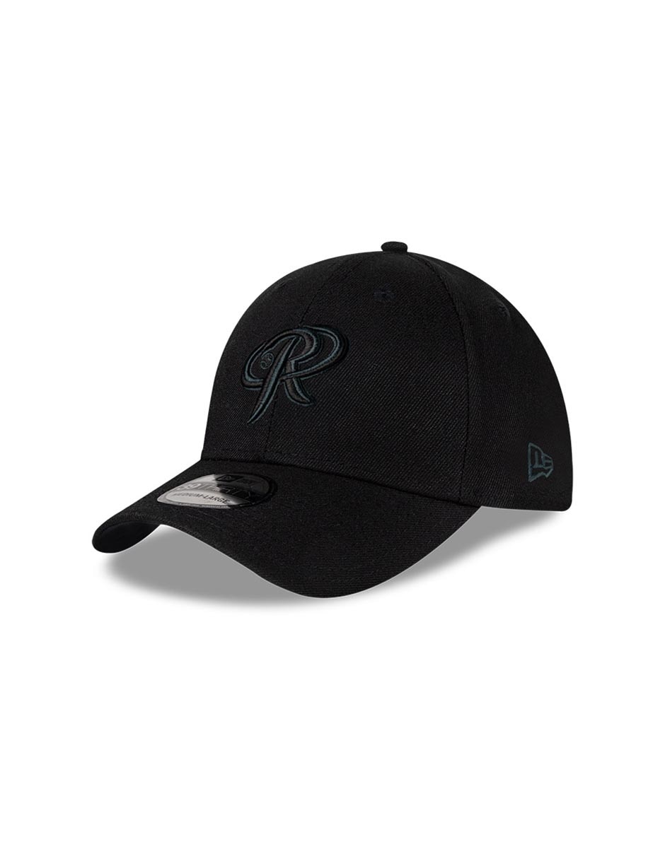 Gorra visera curva cerrada New Era Black on Black LMB Rieleros de Aguascalientes adulto