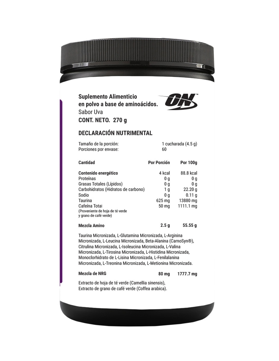 Essential Amin.o. con aminoácidos y electrolitos sabor uva de 270 g 2